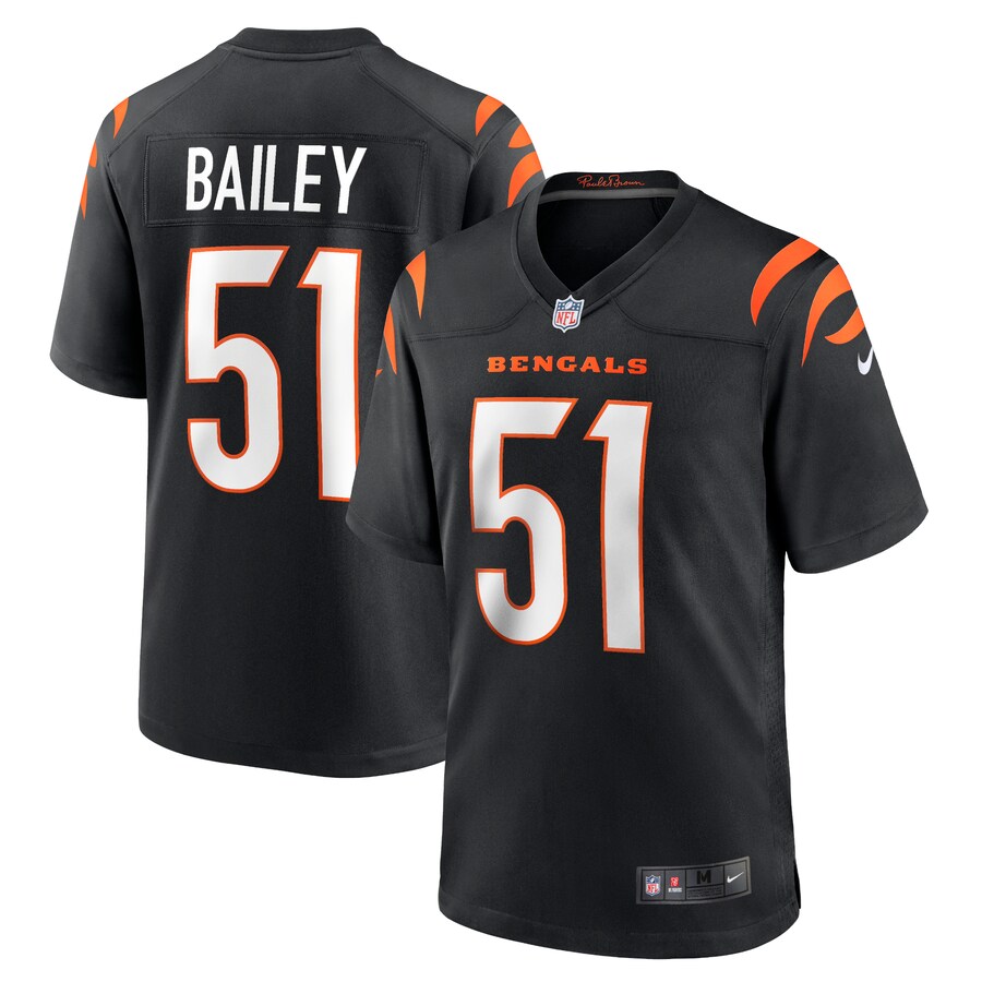 Men's Cincinnati Bengals Markus Bailey Nike Black Game Jersey - Puhuasuan