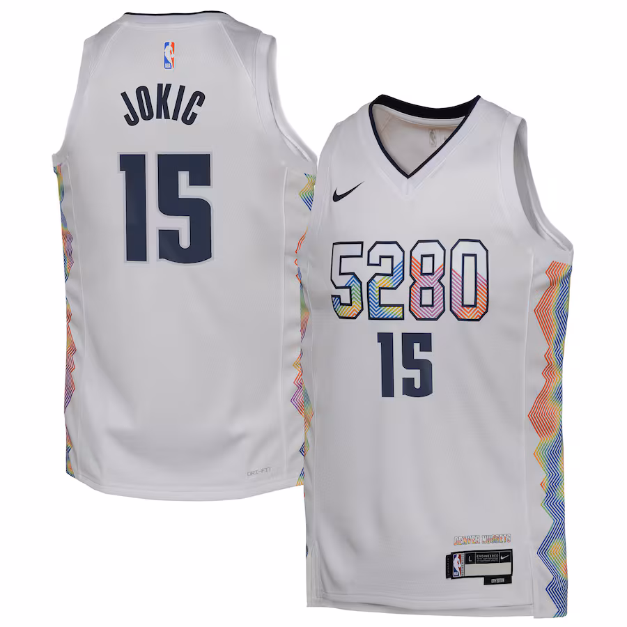 Youth Denver Nuggets Nikola Jokic Nike White 2024/25 Swingman Player Jersey - City Edition - Puhuasuan
