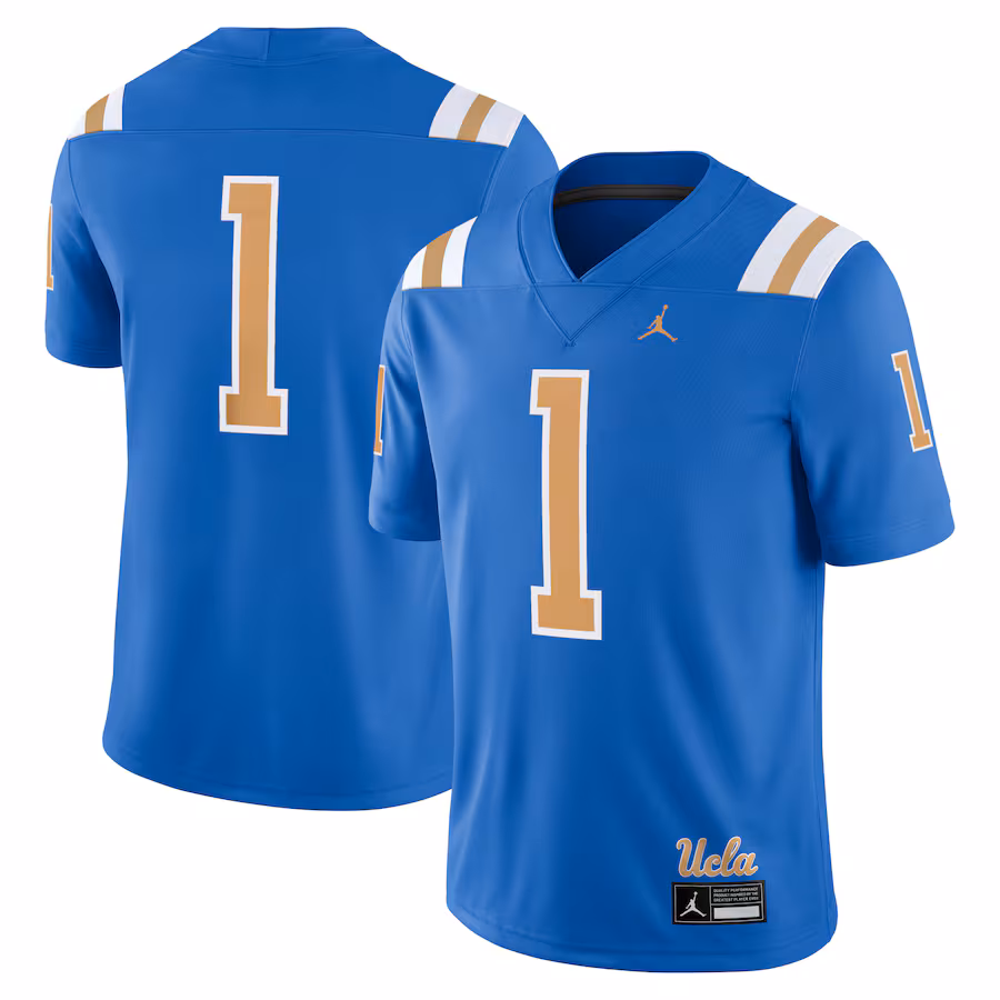 Men's Jordan Brand #1 Blue UCLA Bruins Game Jersey - Puhuasuan
