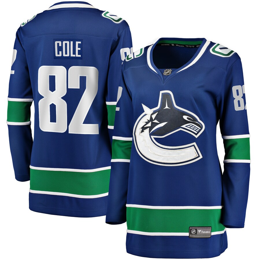 Women's Vancouver Canucks Ian Cole Fanatics Branded Blue Home Breakaway Player Jersey - Puhuasuan