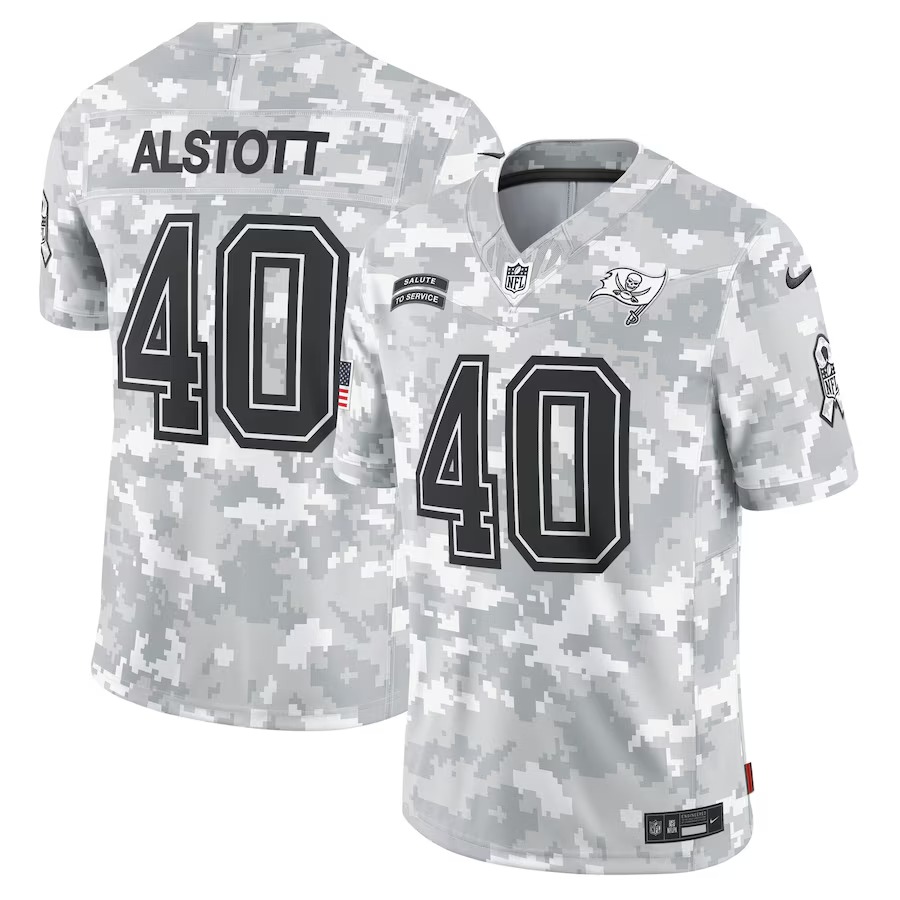 Men's Tampa Bay Buccaneers Mike Alstott Nike Arctic Camo 2024 Salute to Service Retired Player Limited Jersey - Puhuasuan