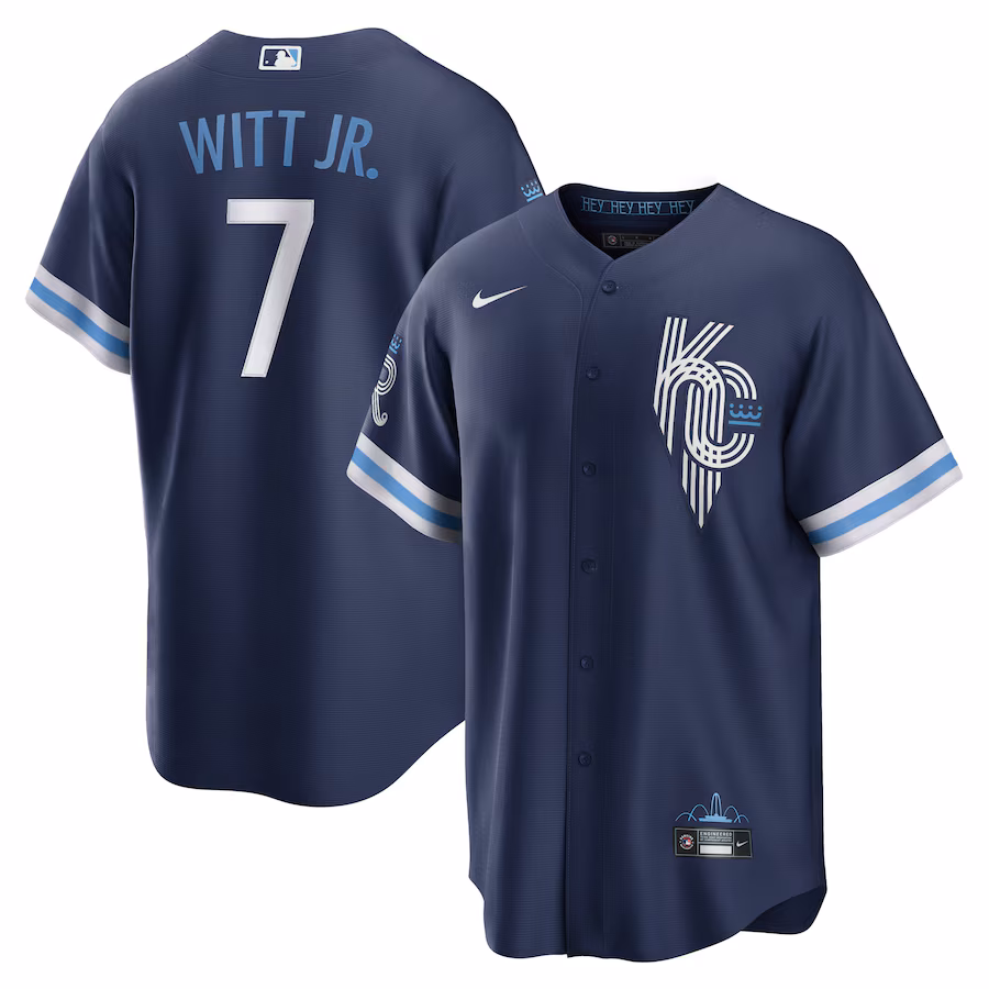 Men's Kansas City Royals Bobby Witt Jr. Nike Navy City Connect Replica Player Jersey - Puhuasuan