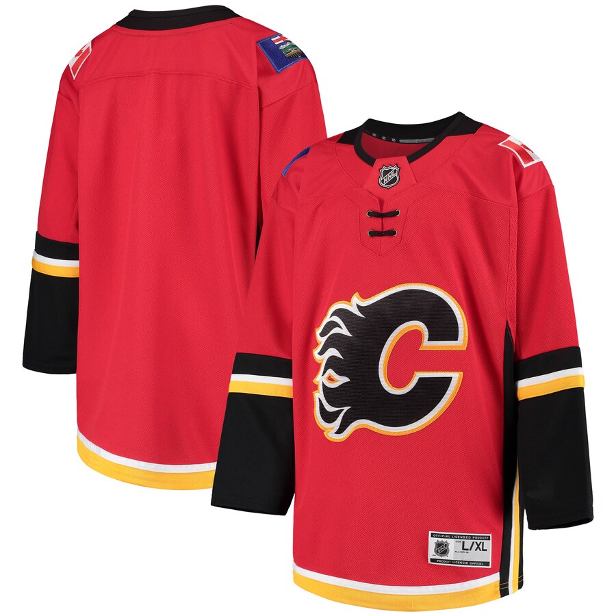 Youth Calgary Flames Red 2020/21 Alternate Premier Jersey - Puhuasuan