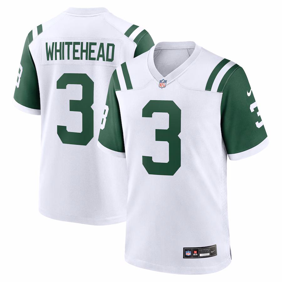 Men's New York Jets Jordan Whitehead Nike White Classic Alternate Player Game Jersey - Puhuasuan