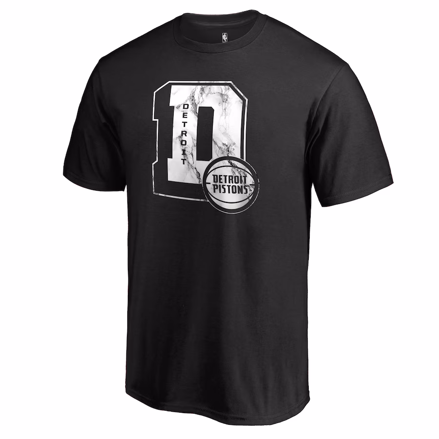 Men's Detroit Pistons Black Letterman T-Shirt - Puhuasuan