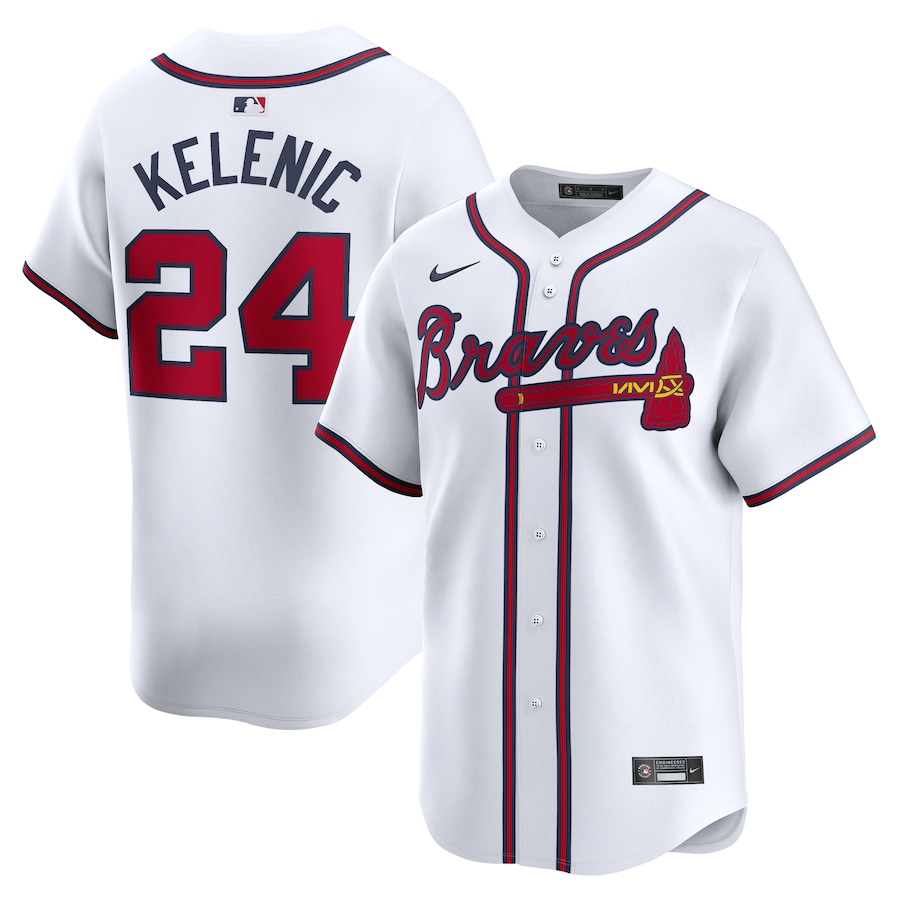 Men's Atlanta Braves Jarred Kelenic Nike White Home Limited Player Jersey - Puhuasuan