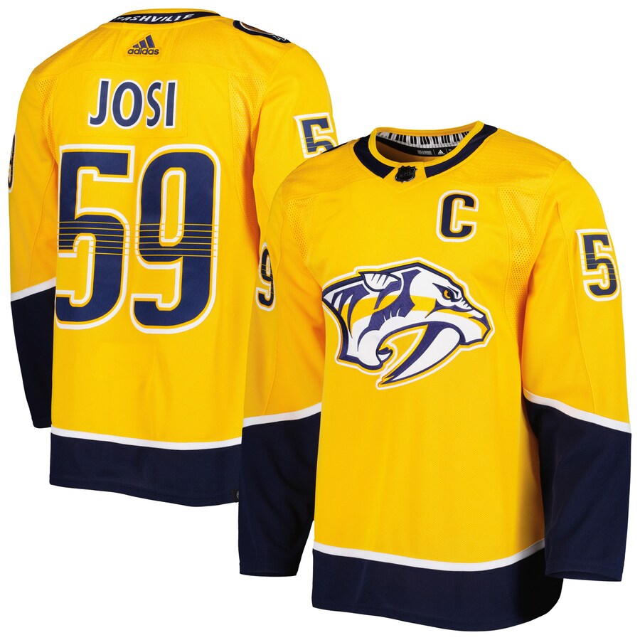 Men's Nashville Predators Roman Josi adidas Gold  Primegreen Authentic Pro Player Jersey - Puhuasuan