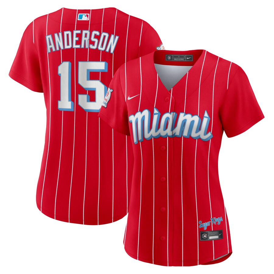 Women's Miami Marlins Brian Anderson Nike Red 2021 City Connect Replica Player Jersey - Puhuasuan