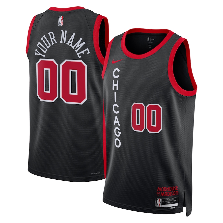 Unisex Chicago Bulls  Nike Black 2023/24 Custom Swingman Jersey - City Edition - Puhuasuan