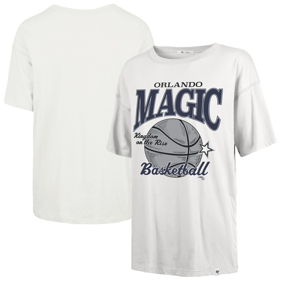 Women's Orlando Magic  '47 White City Edition Down Court Sadie T-Shirt - Puhuasuan