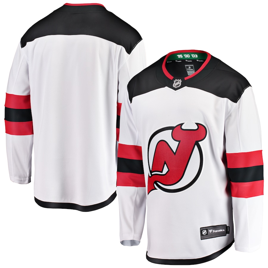 Youth New Jersey Devils Fanatics White Away Breakaway Jersey - Puhuasuan