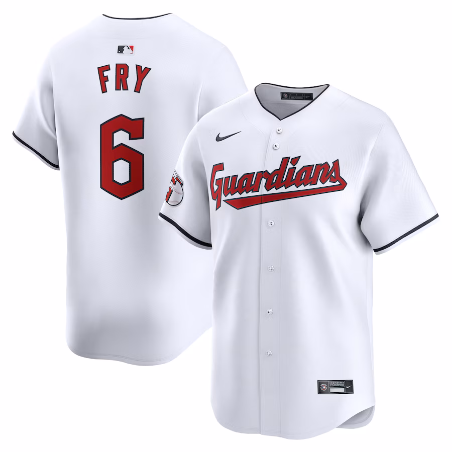 Men's Cleveland Guardians David Fry Nike White Home Limited Player Jersey - Puhuasuan
