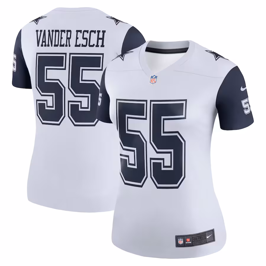 Women's Dallas Cowboys Leighton Vander Esch Nike White Legend Player Performance Top - Puhuasuan