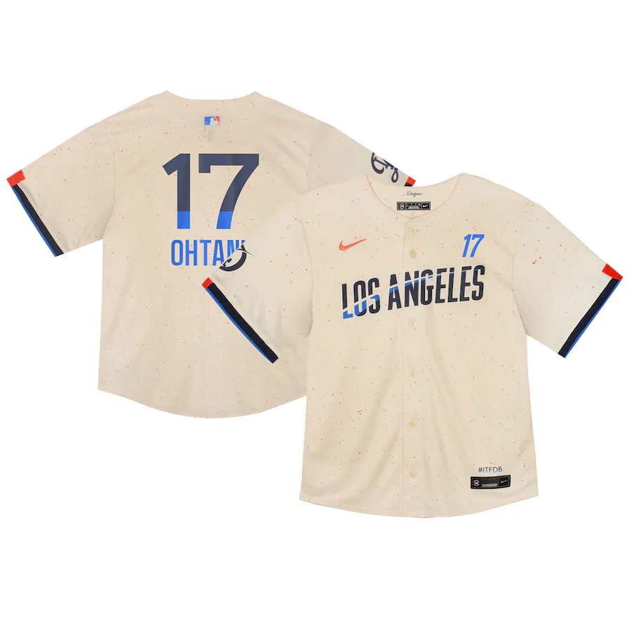 Toddler Los Angeles Dodgers Shohei Ohtani Nike Cream 2024 City Connect Limited Player Jersey - Puhuasuan