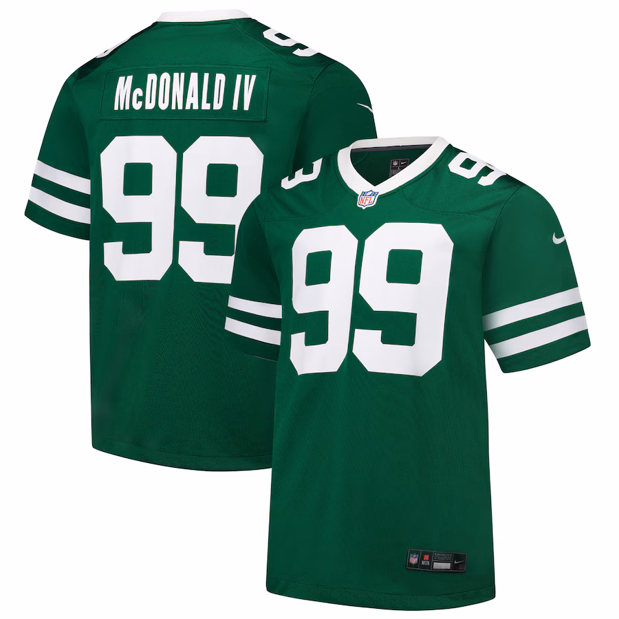 Men's New York Jets Will McDonald IV Nike Legacy Green Team Game Jersey - Puhuasuan