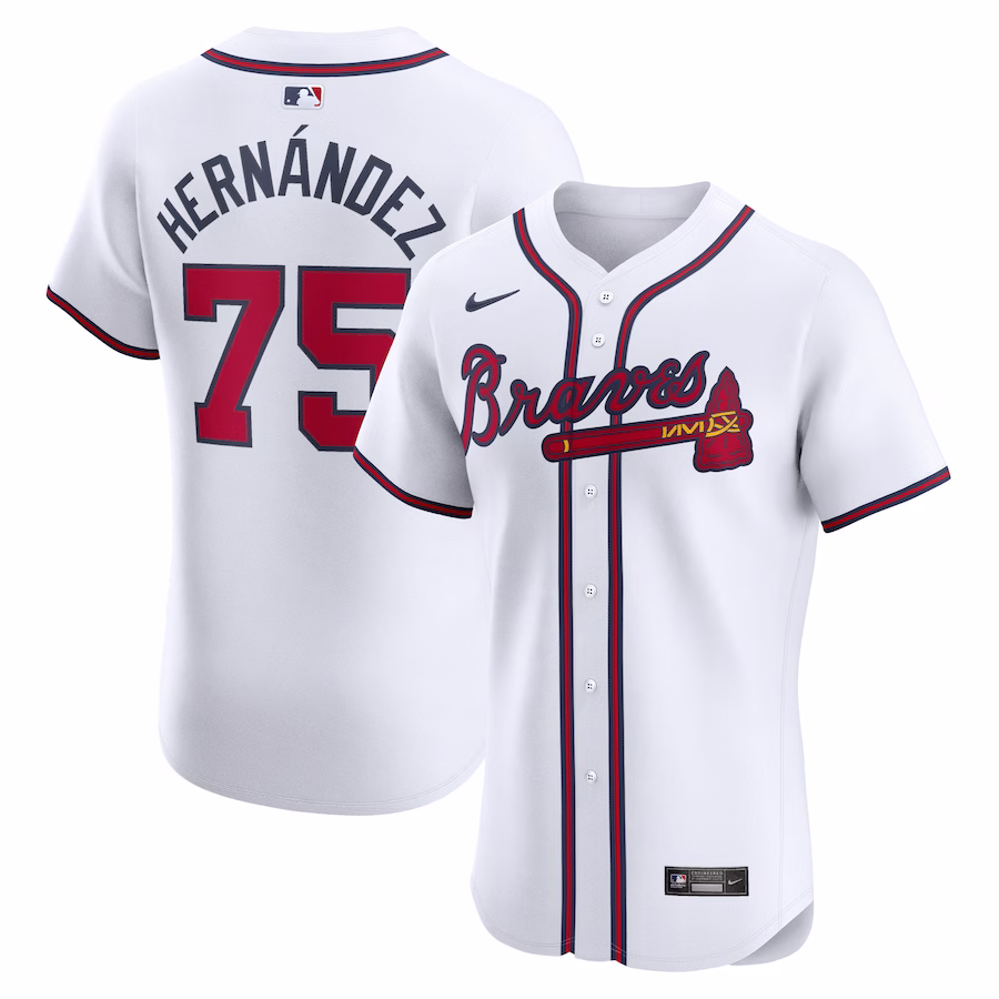 Men's Atlanta Braves Daysbel Hernandez Nike White Home Elite Player Jersey - Puhuasuan