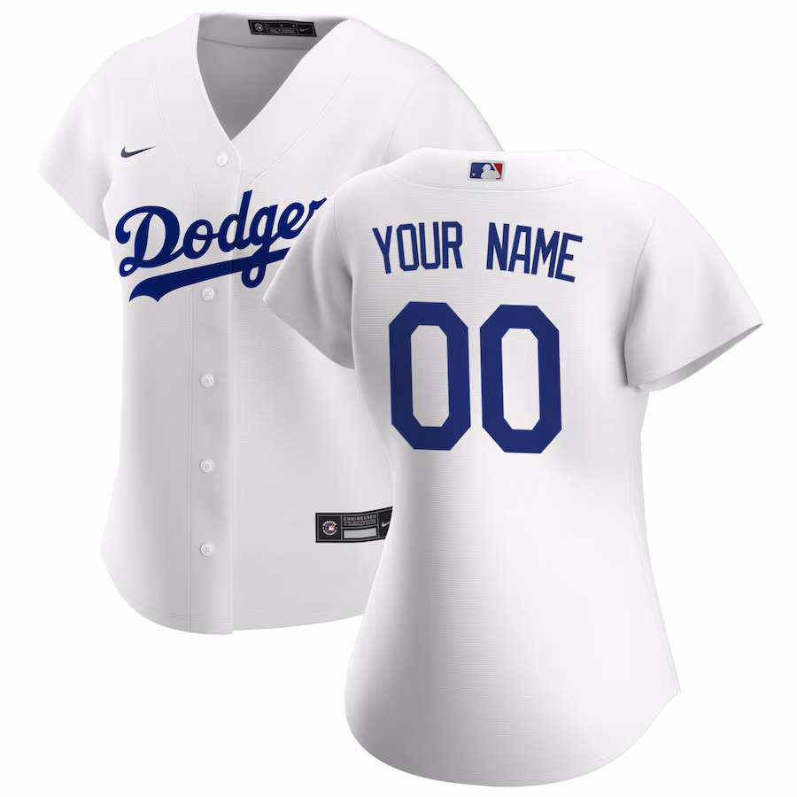 Women's Los Angeles Dodgers Nike White Home Replica Custom Jersey - Puhuasuan
