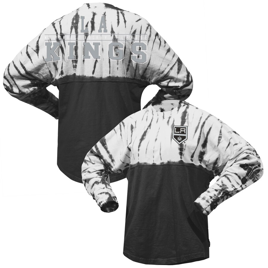 Unisex Los Angeles Kings Spirit Jersey Black Crystal Half Dye Long Sleeve T-Shirt - Puhuasuan