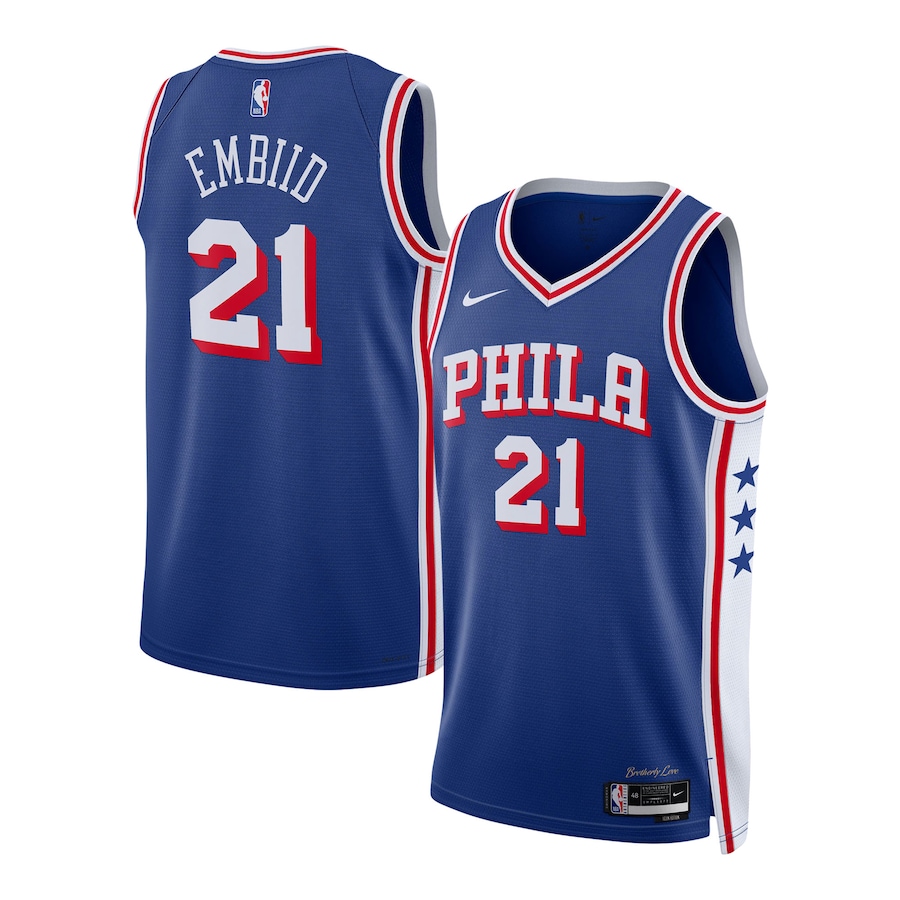 Youth Philadelphia 76ers Joel Embiid Nike Royal Swingman Jersey - Icon Edition - Puhuasuan