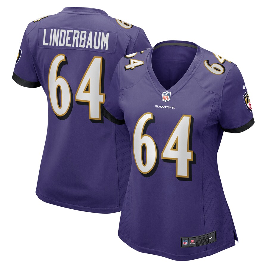 Women's Baltimore Ravens Tyler Linderbaum Nike Purple Player Game Jersey - Puhuasuan