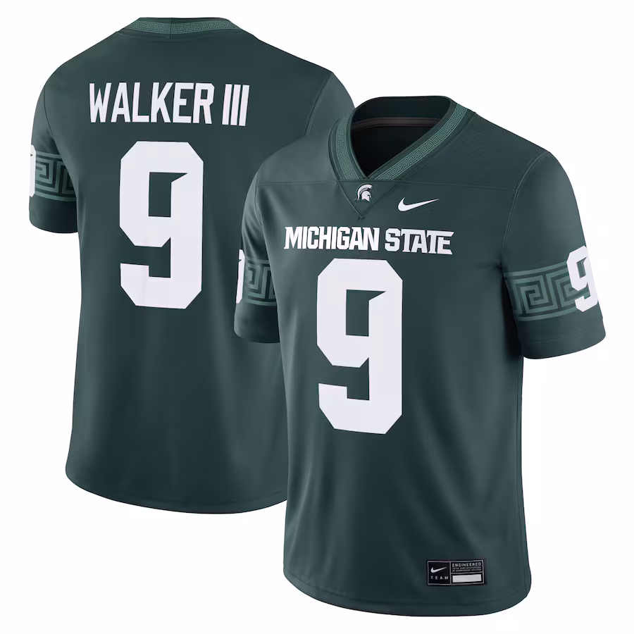 Men's Nike Kenneth Walker III Green Michigan State Spartans Alumni Game Jersey - Puhuasuan