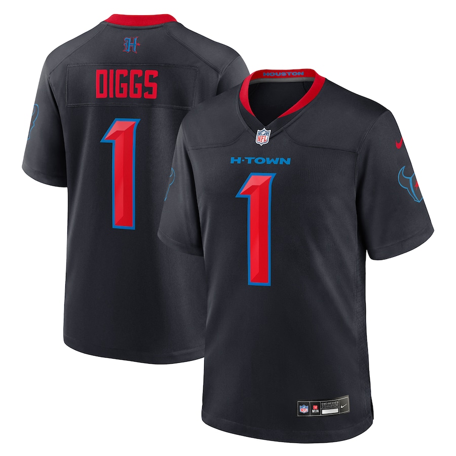 Men's Houston Texans Stefon Diggs Nike Navy Alternate Game Jersey - Puhuasuan
