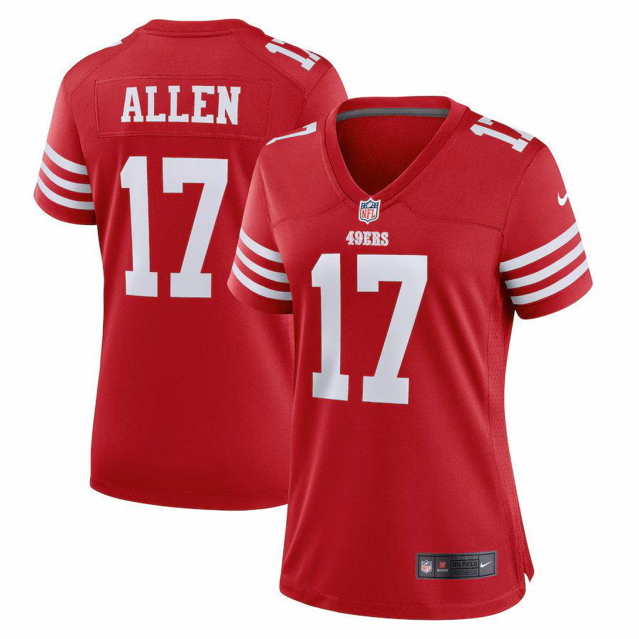 Women's San Francisco 49ers Brandon Allen Nike  Scarlet  Game Jersey - Puhuasuan
