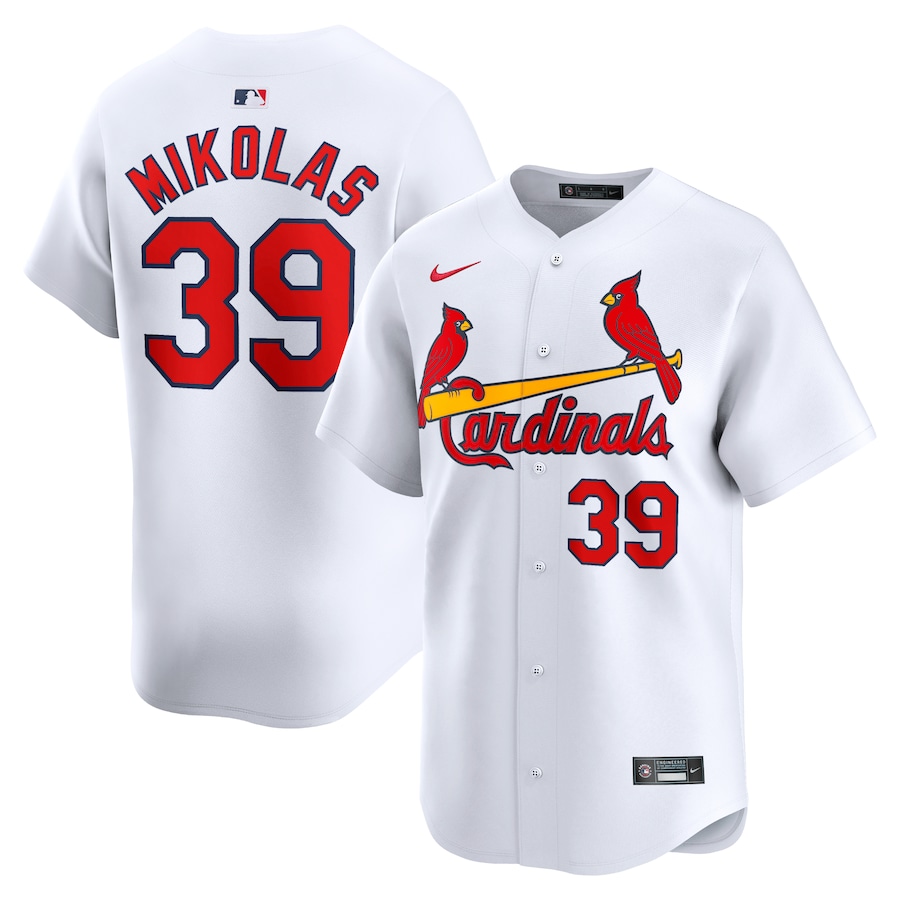 Men's St. Louis Cardinals Miles Mikolas Nike White Home Limited Player Jersey - Puhuasuan