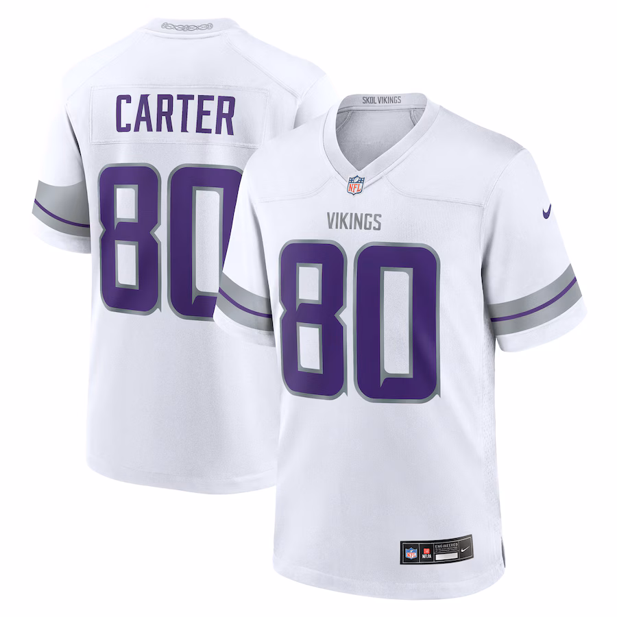 Men's Minnesota Vikings Cris Carter Nike White Alternate Retired Player Game Jersey - Puhuasuan
