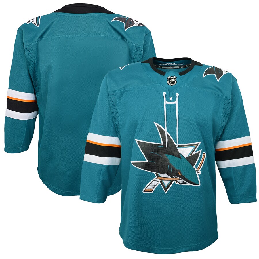 Youth San Jose Sharks Teal Home Premier Blank Jersey - Puhuasuan