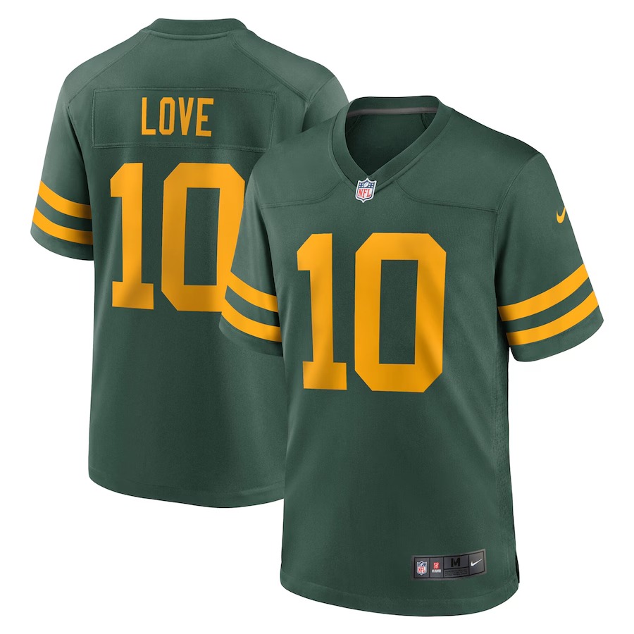 Men's Green Bay Packers Jordan Love Nike Green Alternate Game Jersey - Puhuasuan