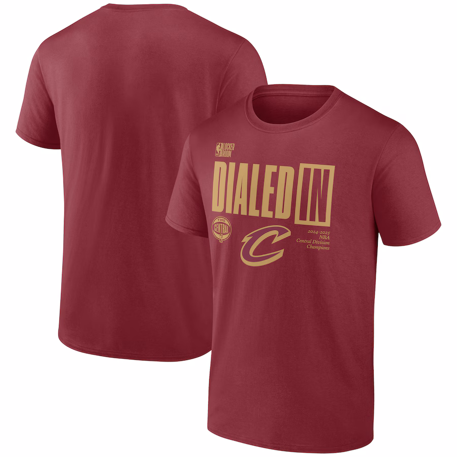 Men's Cleveland Cavaliers  Fanatics Wine 2025 Central Division Champions Locker Room T-Shirt - Puhuasuan
