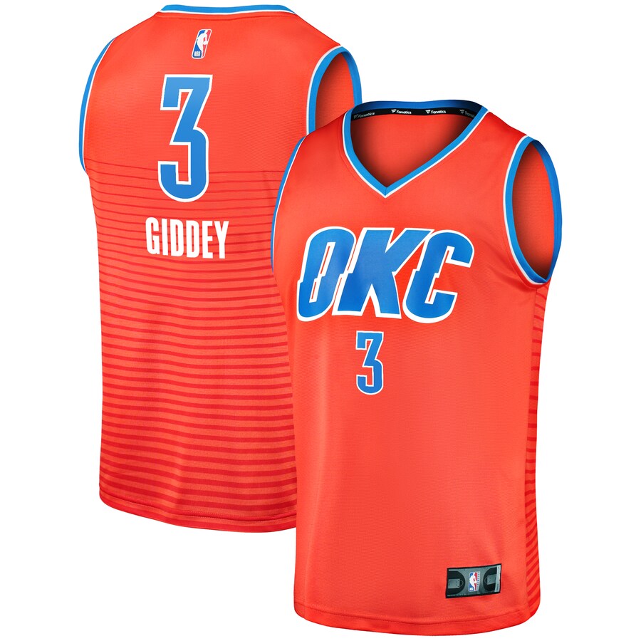 Men's Oklahoma City Thunder Josh Giddey Fanatics Orange Fast Break Replica Player Jersey - Statement Edition - Puhuasuan