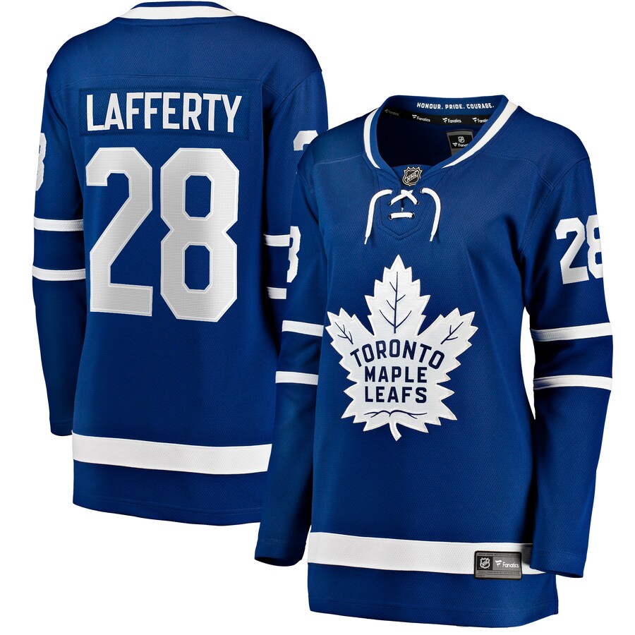 Women's Toronto Maple Leafs Sam Lafferty Fanatics Branded Blue Home Breakaway Jersey - Puhuasuan