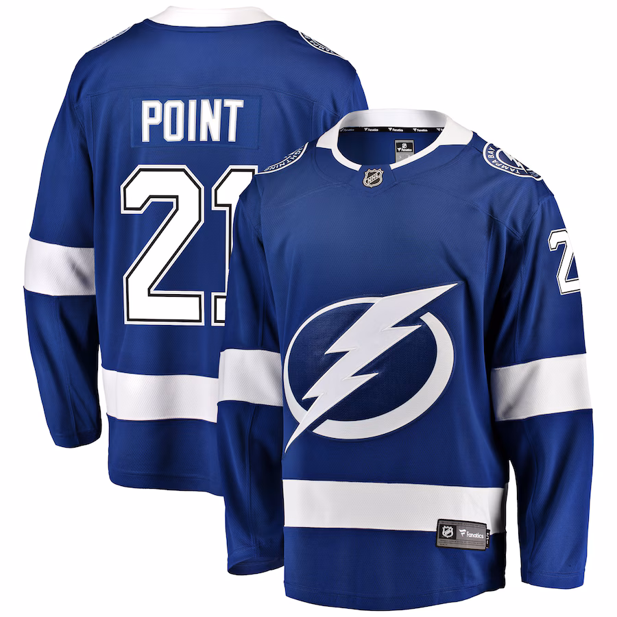 Men's Tampa Bay Lightning Brayden Point Fanatics Blue Home Breakaway Player Jersey - Puhuasuan