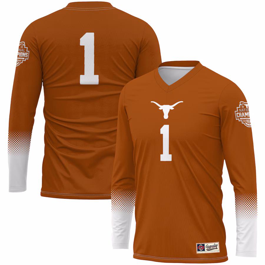 Youth GameDay Greats #1 Texas Orange Texas Longhorns 2023 NCAA Women's Volleyball National Champions Fashion Jersey - Puhuasuan