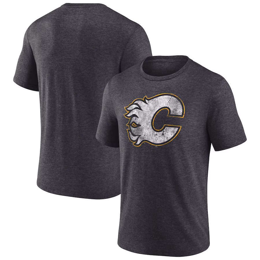 Men's Calgary Flames Fanatics Black NHL Special Edition Tri-Blend T-Shirt - Puhuasuan