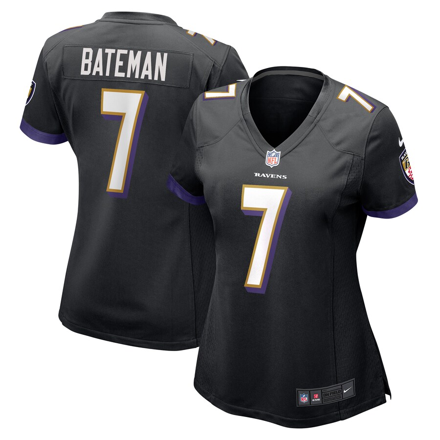 Women's Baltimore Ravens Rashod Bateman Nike Black Game Player Jersey - Puhuasuan