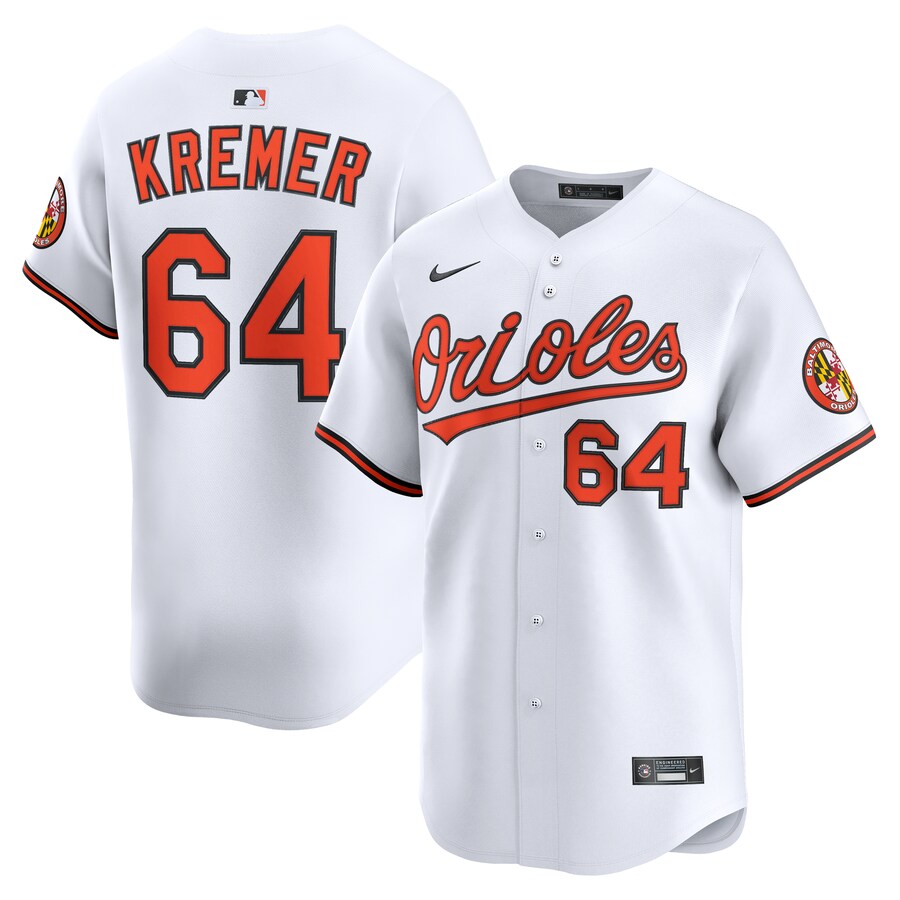 Men's Baltimore Orioles Dean Kremer Nike White Alternate Limited Player Jersey - Puhuasuan