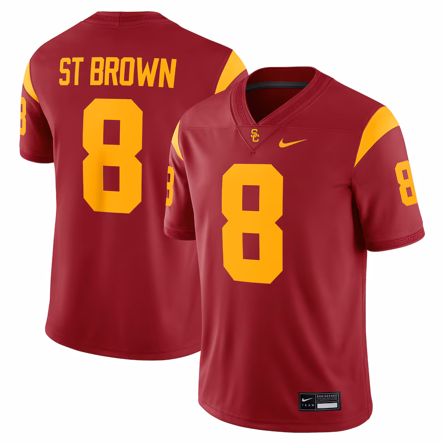Men's Nike Amon-Ra St. Brown Cardinal USC Trojans Player Game Jersey - Puhuasuan