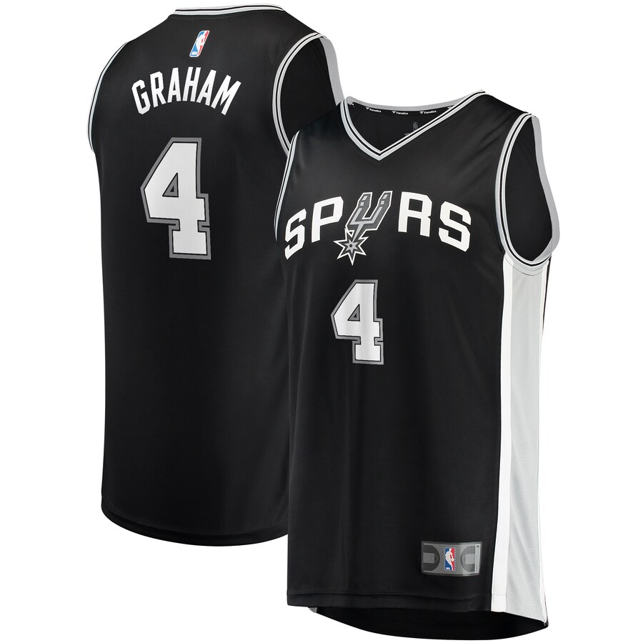 Youth San Antonio Spurs Devonte' Graham Fanatics Black Fast Break Player Jersey - Icon Edition - Puhuasuan