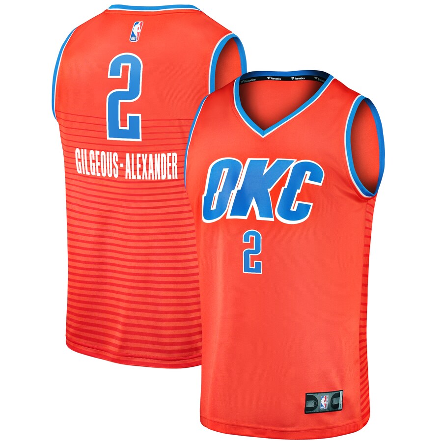 Men's Oklahoma City Thunder Shai Gilgeous-Alexander Fanatics Orange Fast Break Player Jersey - Statement Edition - Puhuasuan