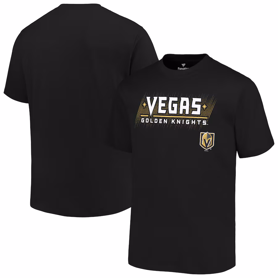 Men's Vegas Golden Knights Fanatics Black Big & Tall Wordmark T-Shirt - Puhuasuan