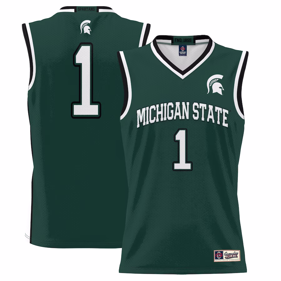 #1  Michigan State Spartans GameDay Greats  Lightweight Basketball Jersey - Green - Puhuasuan