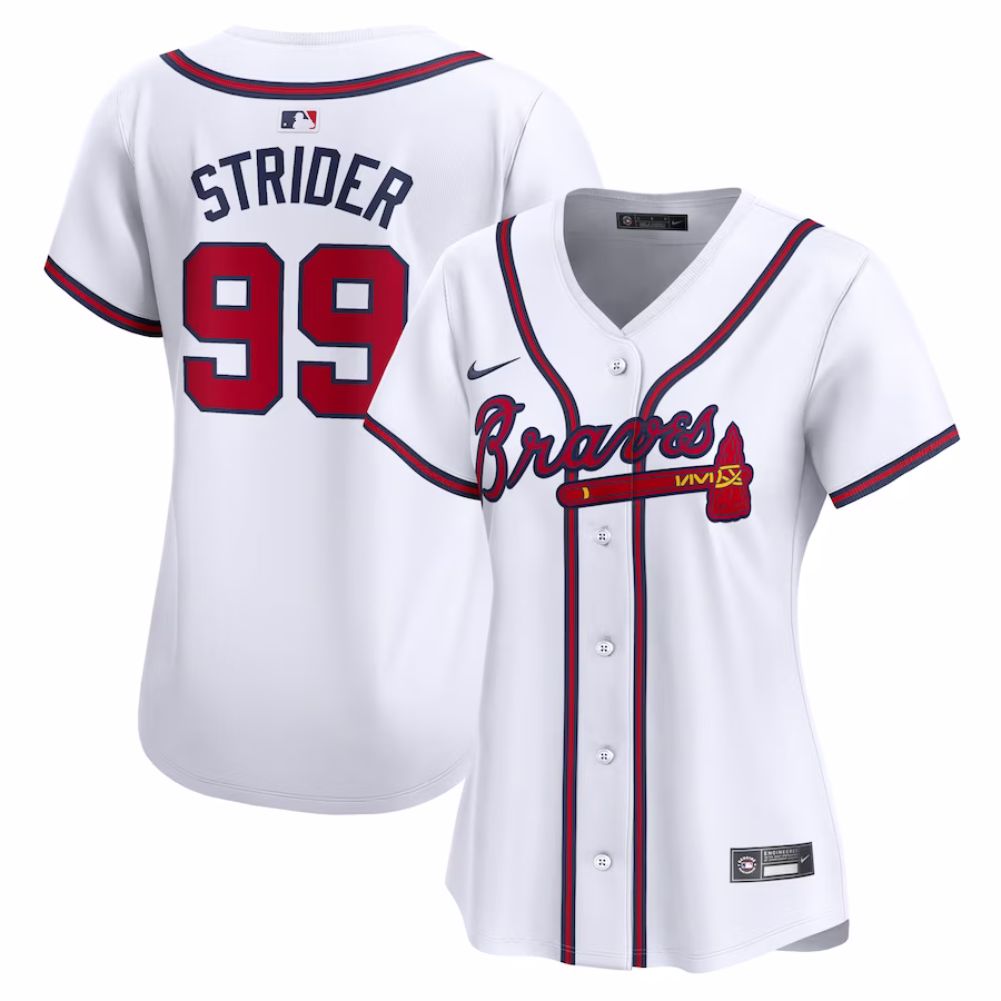 Women's Atlanta Braves Spencer Strider Nike White Home Limited Player Jersey - Puhuasuan