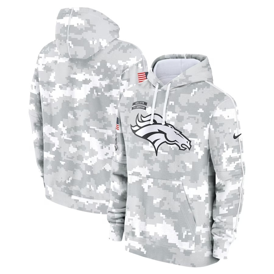 Men's Denver Broncos Nike Arctic Camo 2024 Salute to Service Club Fleece Pullover Hoodie - Puhuasuan