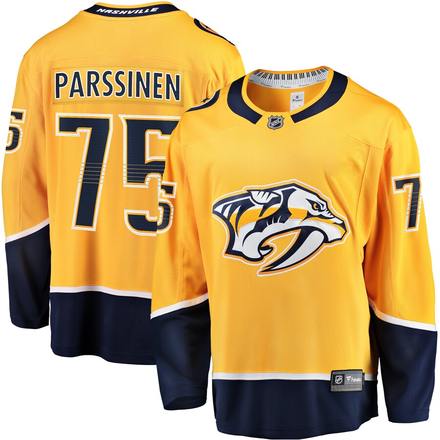 Men's Nashville Predators Juuso Parssinen Fanatics Branded Gold Home Breakaway Jersey - Puhuasuan