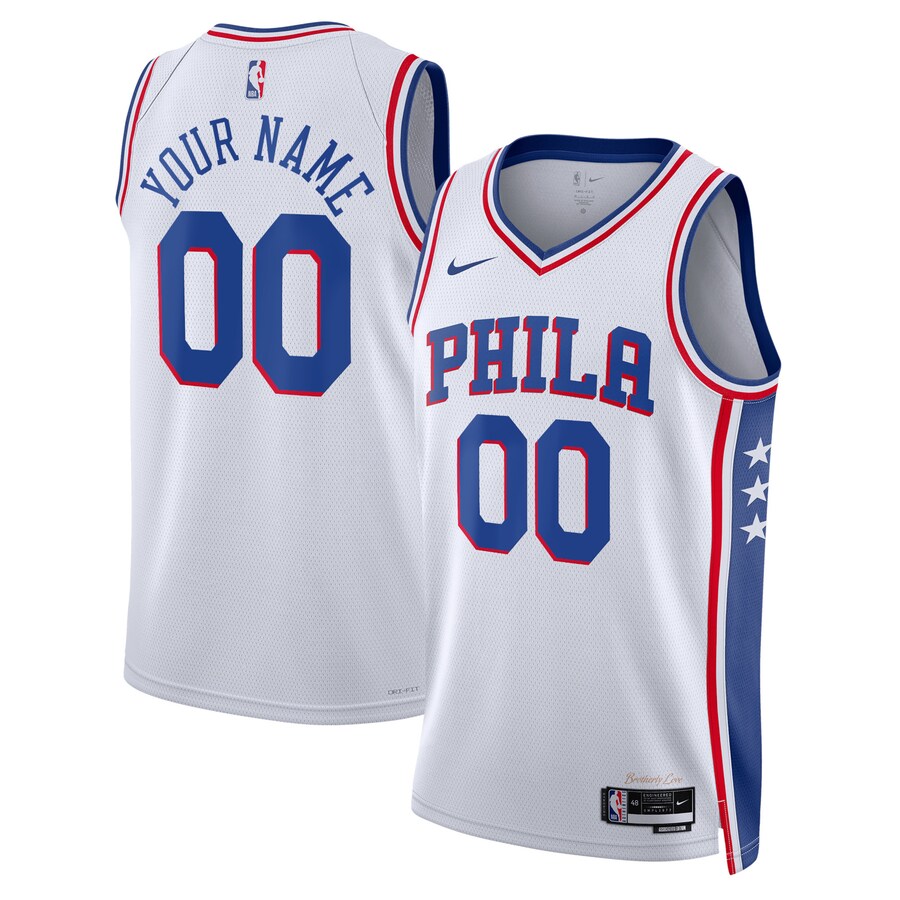 Unisex Philadelphia 76ers Nike White 2022/23 Swingman Custom Jersey - Association Edition - Puhuasuan