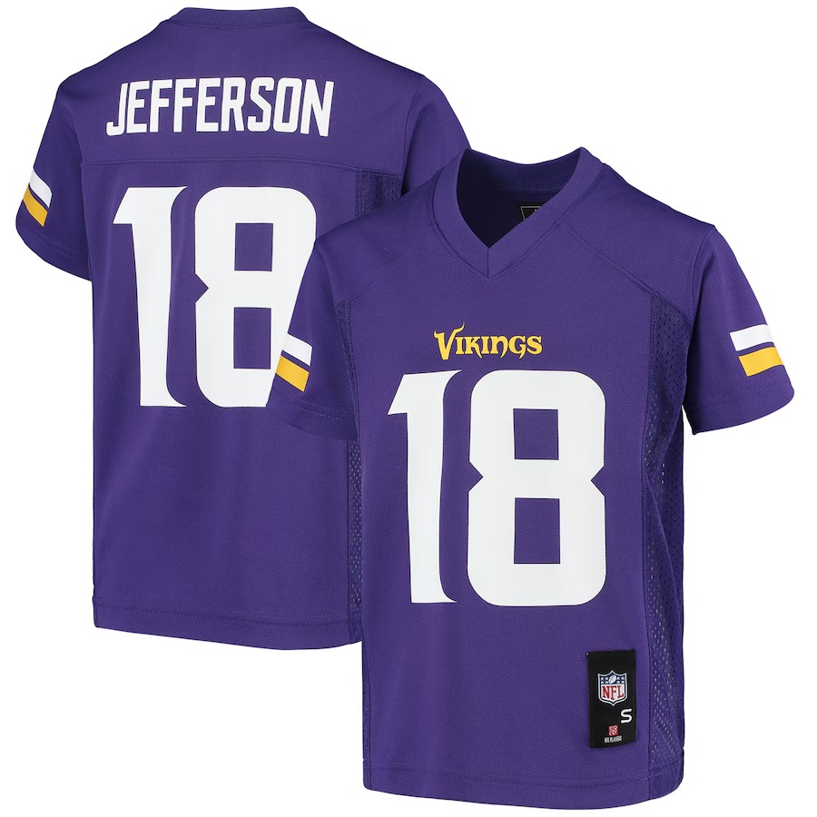 Youth Minnesota Vikings Justin Jefferson Purple Replica Player Jersey - Puhuasuan