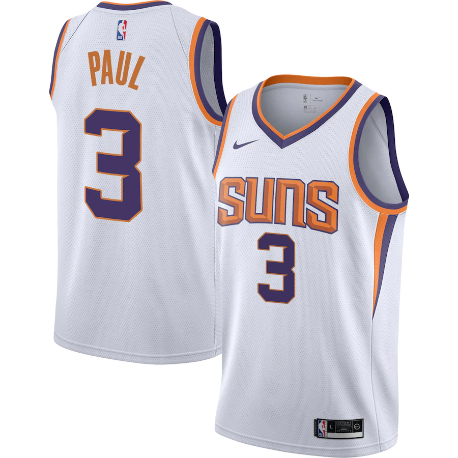 Youth Phoenix Suns Chris Paul Nike White Swingman Jersey - Association Edition - Puhuasuan